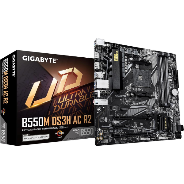 B550M-DS3H-AC-R2 4733 MHz OC DDR4 AM4 M.2 HDMI DP Micro-ATX Anakart resmi