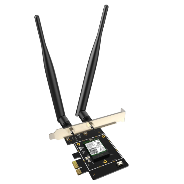 E33 AX5400 Tri-band Gigabit Wi-Fi 6E PCI-E Adapter resmi