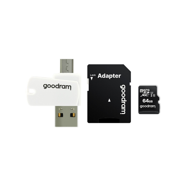AIO 64GB OTG USB 2.0 Card Reader + MicroCard Class 10 UHS I resmi
