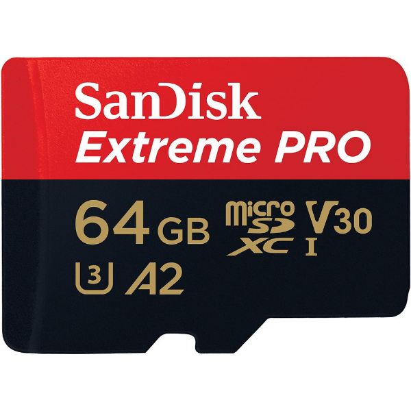 64GB Extreme Pro SDXC UHS-I A2 MicroSD Card resmi