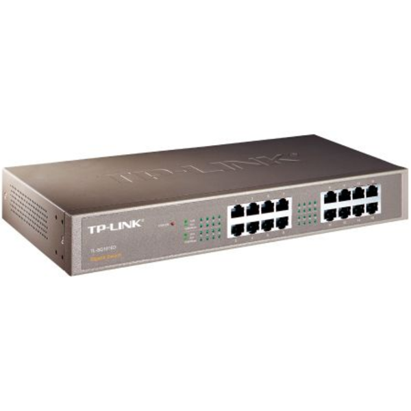 10/100/1000Mbps 16xPort Masaüstü Raf Tipi Metal Kasa Switch resmi