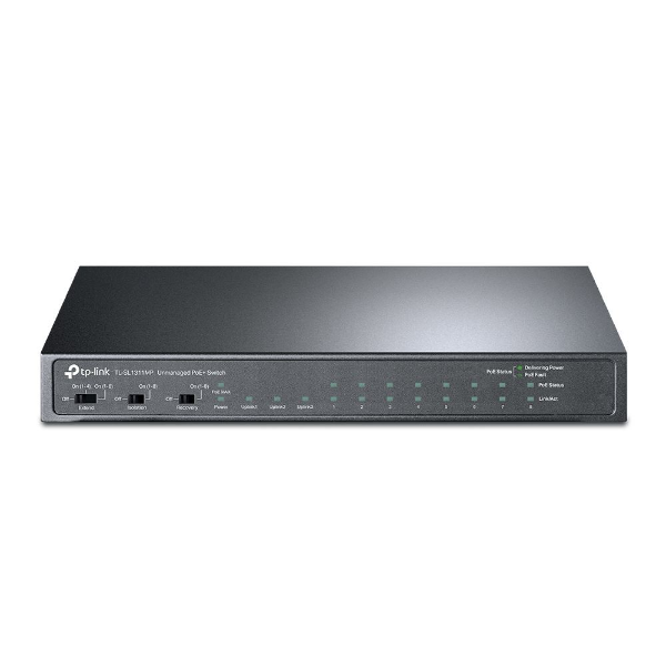 8-Port 10/100Mbps + 3-Port Gigabit Desktop Switch with 8-Port PoE+ resmi