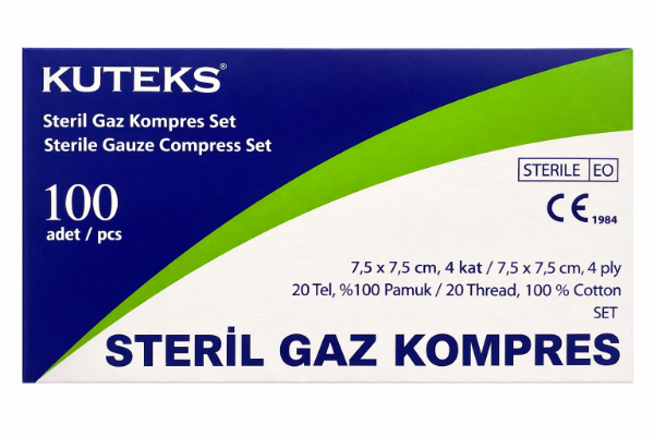 Kuteks Steril Gaz Kompres Eko 7.5 x 7.5 cm (4x25) 100'lü