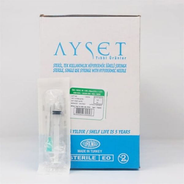 Ayset Enjektör 2 cc 3 Parça Yeşil - 300 Adet