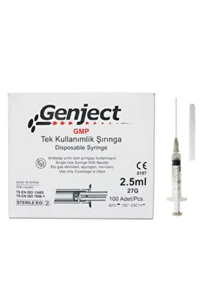 Genject Dental 27G 2 cc 50 mm Enjektör 100'lü