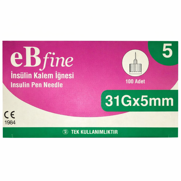 EB Fine İnsülin Kalem İğne Ucu 31Gx5 mm 100'lü