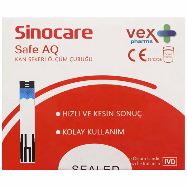 Sinocare Kan Şekeri Test Stripi 50'li