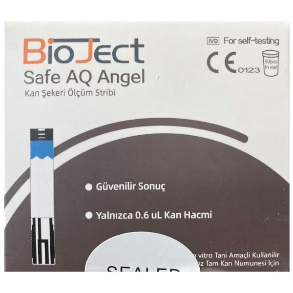 Bioject Safe Aq Angel Kan Şekeri Ölçüm Stripi 50'li