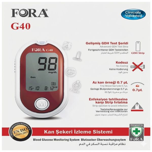 Fora G40 Kan Şekeri Ölçüm Cihaz Seti
